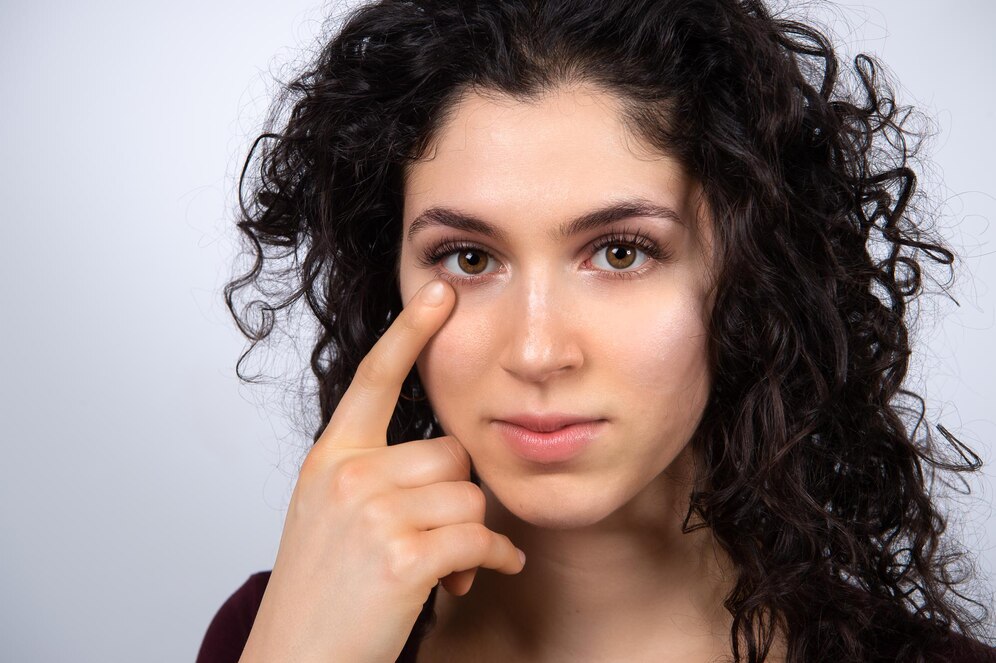 Portrait young lady Eye dark circle